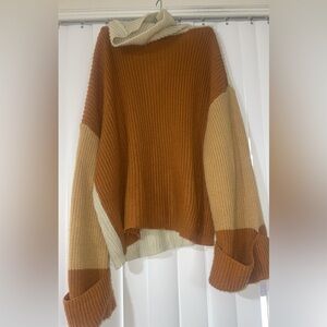 Colorblock Turtleneck Sweater